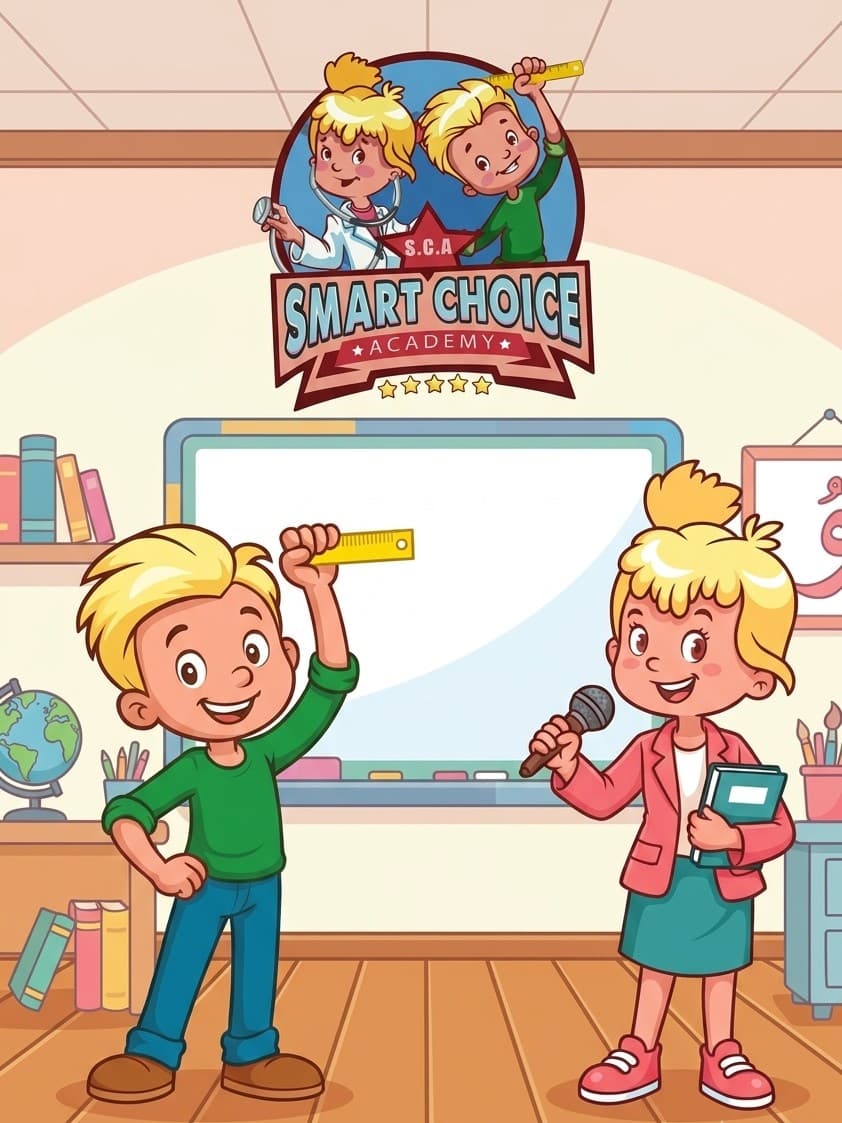 Cartoon mascots for an education brand
